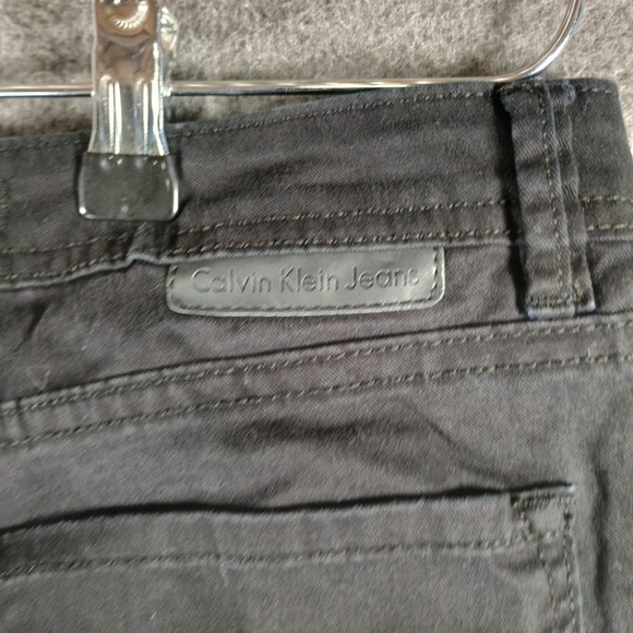 Calvin Klein Jeans Women 2 Skinny Crop Black Low Rise Punk Rock Emo Goth Skater - Picture 10 of 14